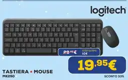 Euronics logitech TASTIERA + MOUSE MK250 offerta