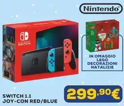 Euronics Nintendo switch 1.1 joy-con red/blue offerta