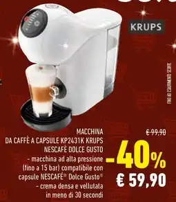 Conad MACCHINA DA CAFFÈ A CAPSULE KP2431K KRUPS NESCAFÉ DOLCE GUSTO offerta