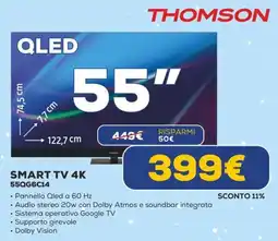 Euronics THOMSON SMART TV 4K 55QG6C14 offerta