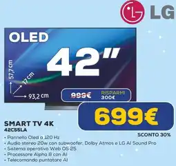 Euronics LG SMART TV 4K 42C55LA offerta