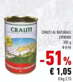 Conad Crauti al naturale CIPRIANI offerta