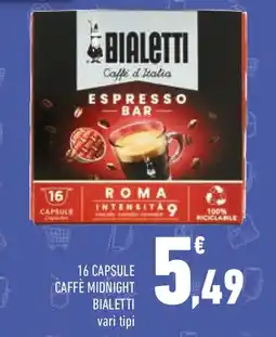 Conad 16 capsule caffè midnight BIALETTI offerta