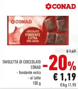 Conad Tavoletta di cioccolato CONAD offerta