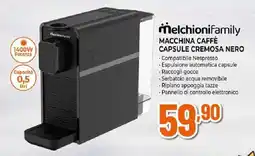 Extracoop Melchionifamily macchina caffè capsule cremosa nero offerta