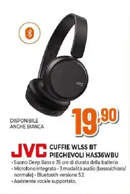 Extracoop JVC CUFFIE WLSS BT PIEGHEVOLI HAS36WBU offerta
