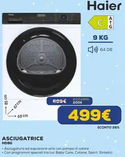 Euronics Haier ASCIUGATRICE HD90 offerta