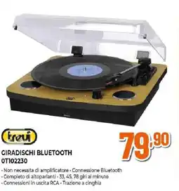Ipercoop trevi GIRADISCHI BLUETOOTH 0T102230 offerta
