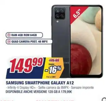 Trony Samsung Smartphone Galaxy A12 offerta