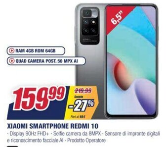 Trony Xiaomi Smartphone Redmi 10 offerta