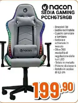 Ipercoop nacon SEDIA GAMING PCCH675RGB offerta