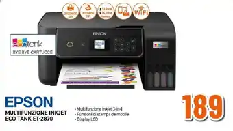 EPSON MULTIFUNZIONE INKJET ECO TANK ET-2870