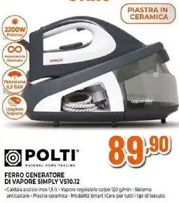 Ipercoop POLTI FERRO GENERATORE DI VAPORE SIMPLY VS10.12 offerta