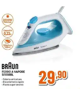 Ipercoop BRAUN FERRO A VAPORE SI1050BL offerta