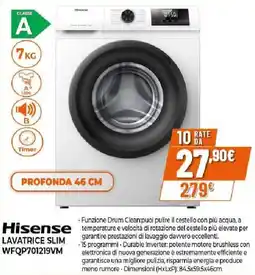 Ipercoop Hisense LAVATRICE SLIM WFQP701219VM offerta