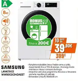 Ipercoop SAMSUNG LAVATRICE WW80CGC04DAEET offerta