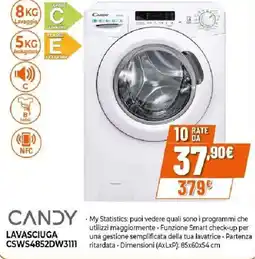 Ipercoop CANDY LAVASCIUGA CSWS4852DW3111 offerta