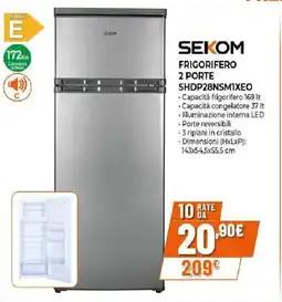 Ipercoop SEKOM FRIGORIFERO 2 PORTE SHDP28NSMIXEO offerta
