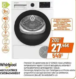 Ipercoop Whirlpool ASCIUGATRICE CWDR49MWBSIT offerta