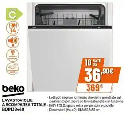 Ipercoop beko LAVASTOVIGLIE A SCOMPARSA TOTALE BDIN38440 offerta