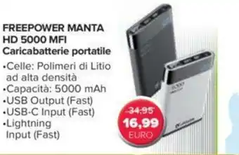 Freepower Manta HD 5000MFI Caricabatterie portatile