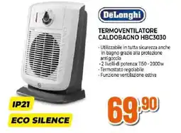 Ipercoop DeLonghi TERMOVENTILATORE CALDOBAGNO HBC3030 offerta