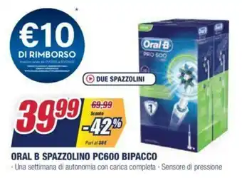 Trony Oral B Spazzolino PC600 Bipacco offerta