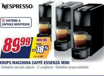 Trony Krups Macchina Caffé Essenza Mini offerta