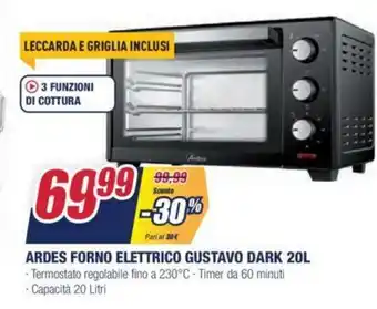 Trony Ardes Forno Elettrico Gustavo Dark 20l offerta