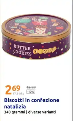 Action Biscotti in confezione natalizia offerta