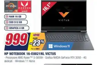 Trony HP Notebook 16-E0021NL Victus offerta