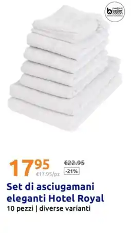 Action Set di asciugamani eleganti Hotel Royal offerta