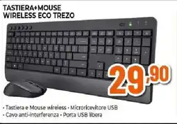 Extracoop Tastiera+mouse wireless eco trezo offerta