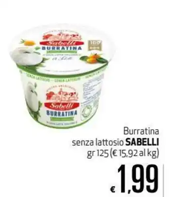 Maxi Supermercati Sabelli Burratina senza lattosio 125gr offerta