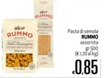 Maxi Supermercati Rummo Pasta di semola assortita 500gr offerta