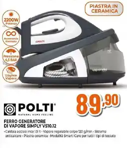 Extracoop POLTI FERRO GENERATORE DI VAPORE SIMPLY VS10.12 offerta