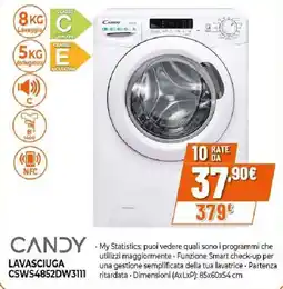 Extracoop CANDY LAVASCIUGA CSWS4852DW3111 offerta