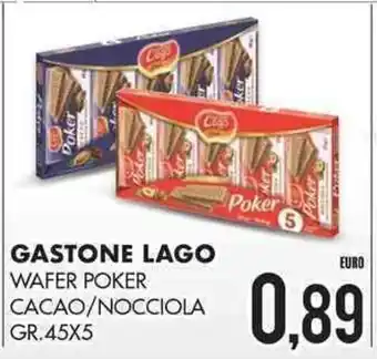 Mazzeo Giocattoli Gastone Lago Wafer Poker Cacao/Nocciola 45x5 offerta