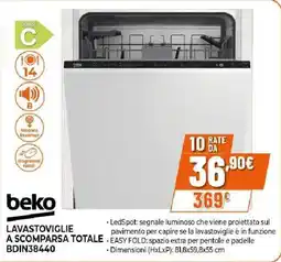 Extracoop beko LAVASTOVIGLIE A SCOMPARSA TOTALE BDIN38440 offerta