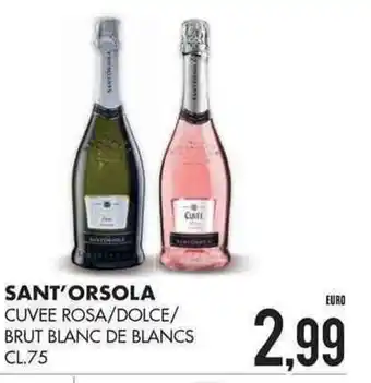 Mazzeo Giocattoli Sant' Orsola Cuvee Rosa/Dolce/Brut Blanc De Blancs 75cl offerta