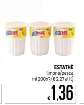 Maxi Supermercati Estathè limone/pesca 200ml x 3 offerta