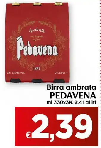 Pedavena Birra ambrata 330x3ml