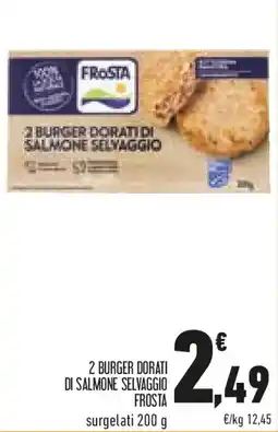 Conad 2 burger dorati di salmone selvaggio FROSTA offerta