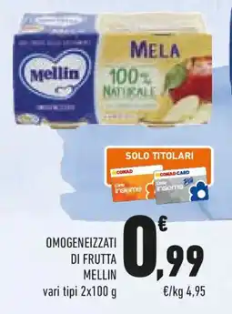 Conad Omogeneizzati di frutta MELLIN offerta