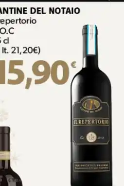 Famila Superstore CANTINE DEL NOTAIO il repertorio D.O.C offerta