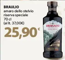 Famila Superstore BRAULIO amaro dello stelvio riserva speciale offerta