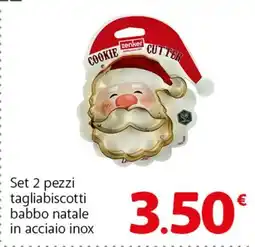 Famila Superstore Set 2 pezzi tagliabiscotti babbo natale in acciaio inox offerta