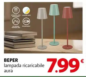 BEPER lampada ricaricabile aura