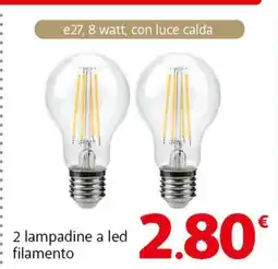 Famila Superstore 2 lampadine a led filamento offerta