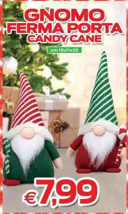 Prix Quality Gnomo ferma porta candy cane offerta